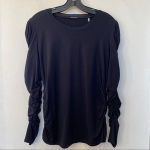 Elie Tahari Daisy Crewneck Ruched Long-Sleeve Top